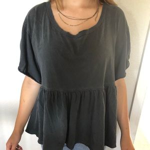 Grey Free People Blouse